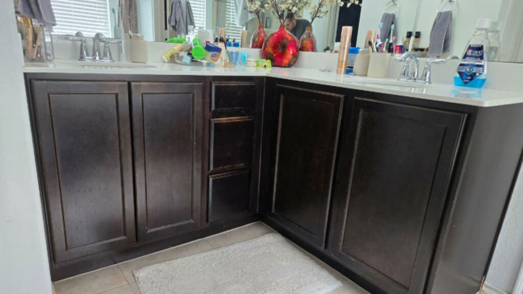 Cabinet refinishing before