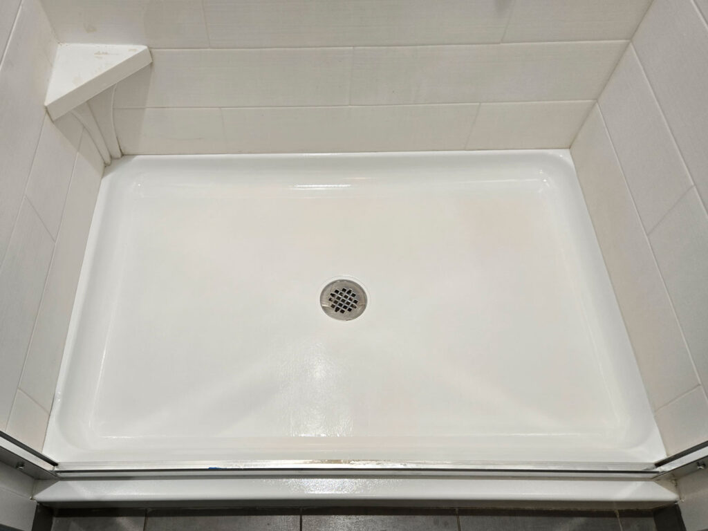 Shower pan refinishing after